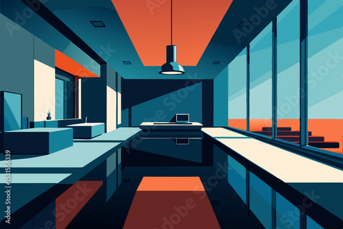 modern living room with modern furniture