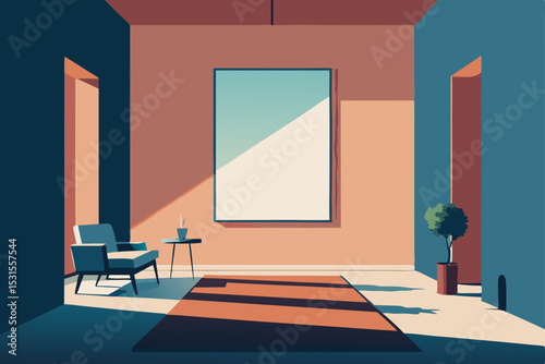 empty room with a door