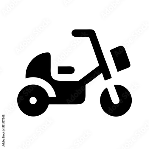 Solid Drift Trike Icon – Modern Three Wheel Bike Silhouette:
Solid, modern silhouette icon of a drift trike, suitable for youth sports, recreation, and fun vehicle branding.