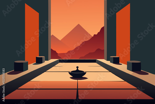 sunset over the city