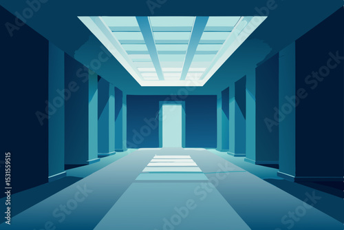 empty corridor with columns