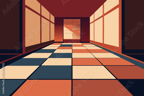 empty room with wooden wall