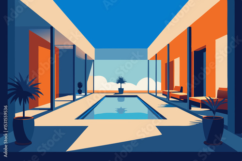 swimming pool in hotel