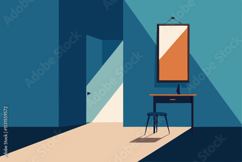 interior of a room with a window