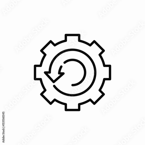 gear cycle icon sign vector