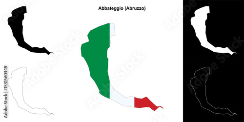 Abbateggio (Abruzzo) outline map set