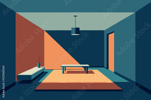 Vector illustration of a minimalist room interior