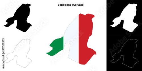 Barisciano (Abruzzo) outline map set