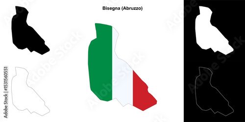 Bisegna (Abruzzo) outline map set