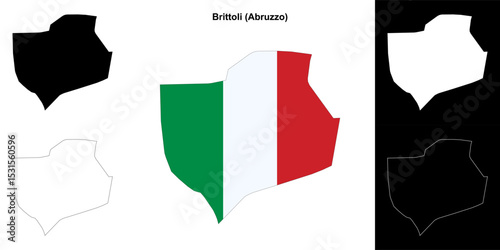 Brittoli (Abruzzo) outline map set