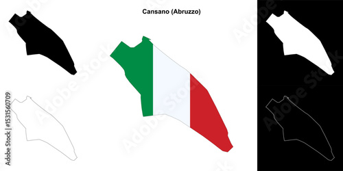 Cansano (Abruzzo) outline map set