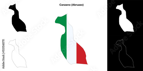 Canzano (Abruzzo) outline map set