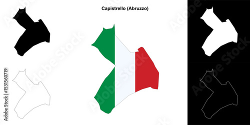 Capistrello (Abruzzo) outline map set