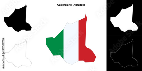 Caporciano (Abruzzo) outline map set