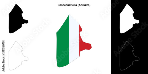 Casacanditella (Abruzzo) outline map set