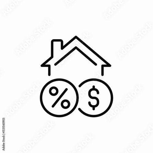 housing finances percentage icon sign vector