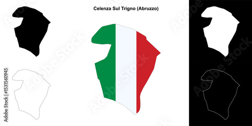 Celenza Sul Trigno (Abruzzo) outline map set
