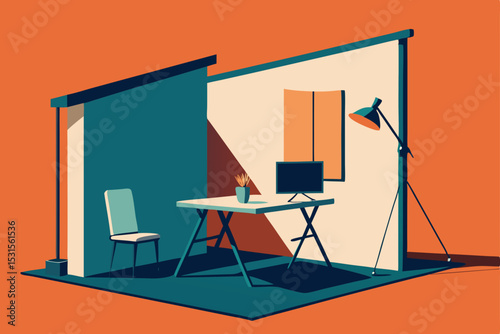 illustration of a chair on the wall