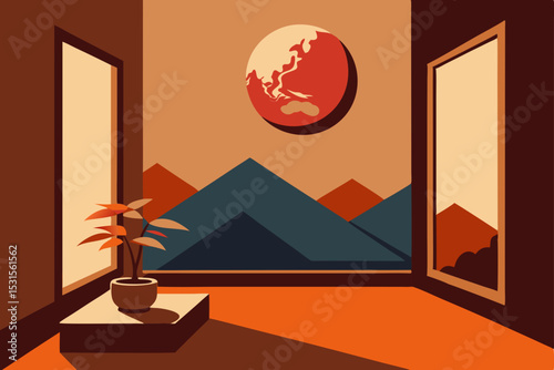 illustration of a silhouette of an old house