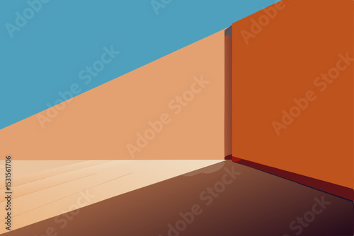orange wall in the morning