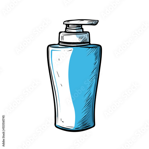 Conditioner Doodle illustration vector 2D flat, isolated on a white background.
