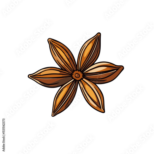 2D flat vector illustration of Anise Doodle, isolated on a white background.