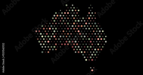 Australia Tech Grid With Breathing Points. AI Generated illustration