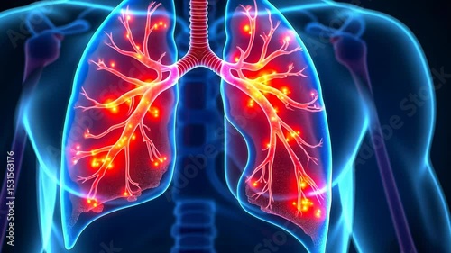 Wallpaper Mural Lung cancer, tumor growth, symptom detection. Health monitoring. Symptoms manifest rapidly. Cancer cells proliferate unchecked. Diagnosis improves survival rates. Torontodigital.ca
