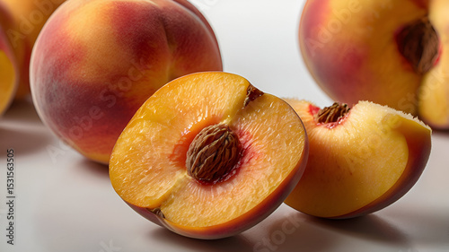 peaches on a white background