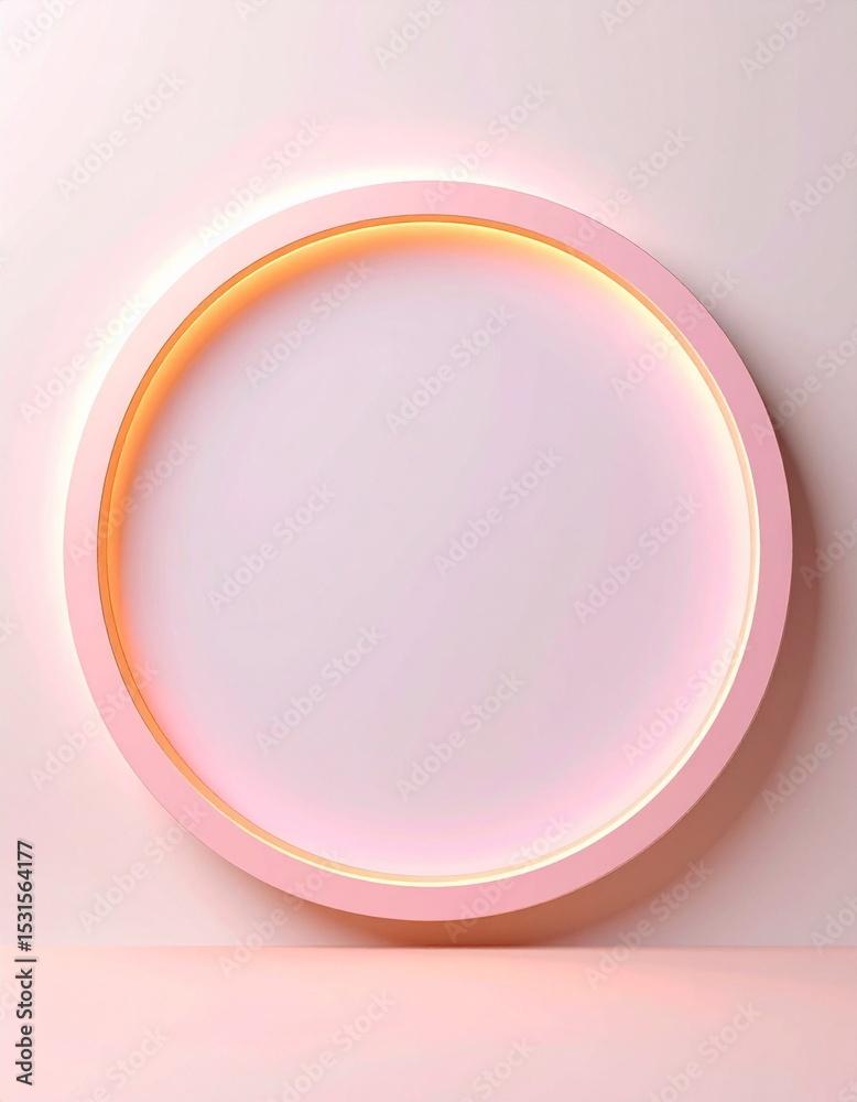 Obraz premium Abstract Pink and Orange Glowing Circle on Neutral Background