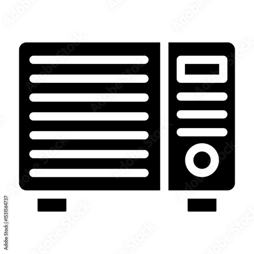 AC Window Unit Vector Glyph Icon Design