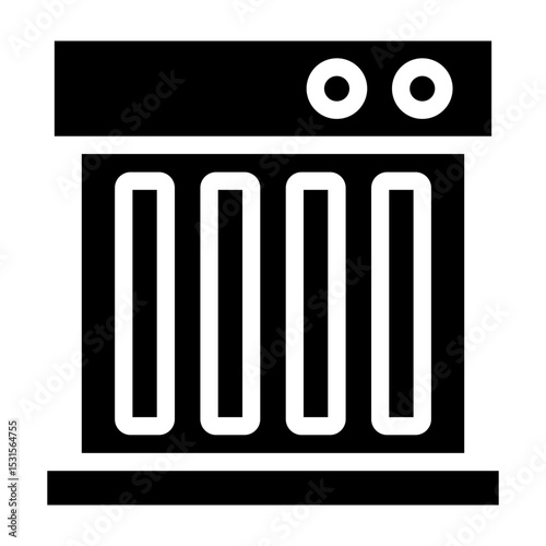Carbon Heater Vector Glyph Icon Design