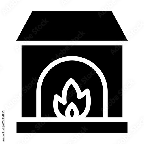Coal Furnace Vector Glyph Icon Design