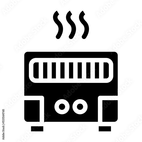 Convection Heater Vector Glyph Icon Design
