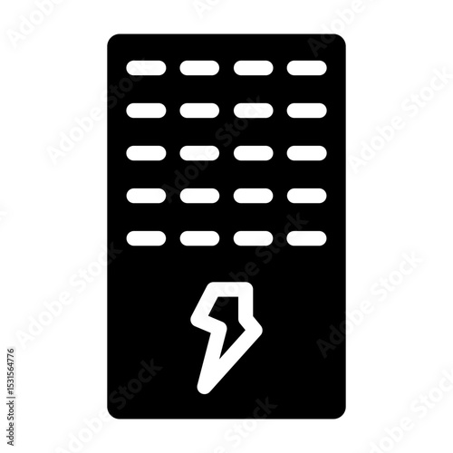 Electric Furnace Vector Glyph Icon Design