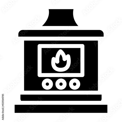 Furnace Vector Glyph Icon Design