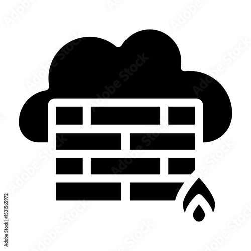 Firewall Vector Glyph Icon Design