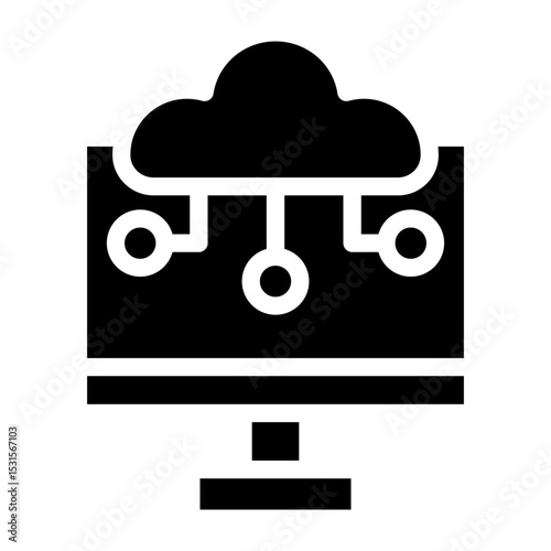Cloud Compution Vector Glyph Icon Design