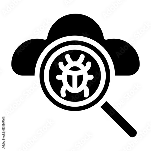 Bug Detector Vector Glyph Icon Design