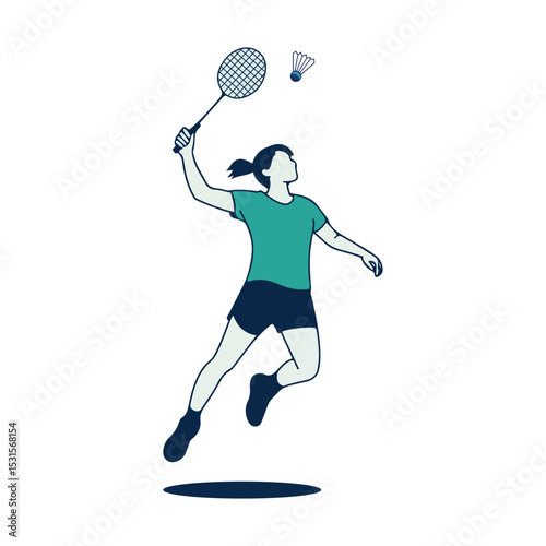 Badminton player silhouette vector