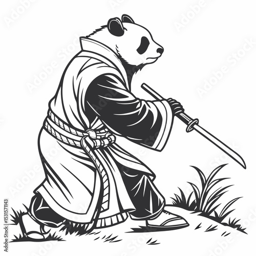 vector illutrator in kungfu panda, fighter panda