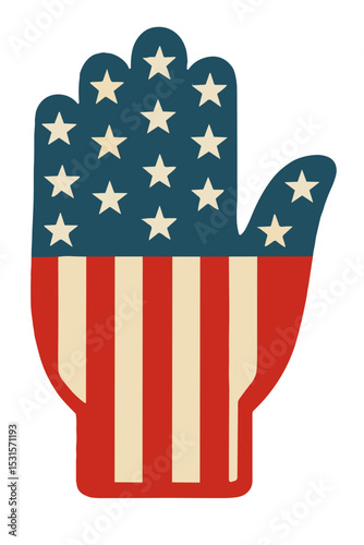 USA Flag Oven Mitt Icon – Patriotic Kitchen Glove Illustration
