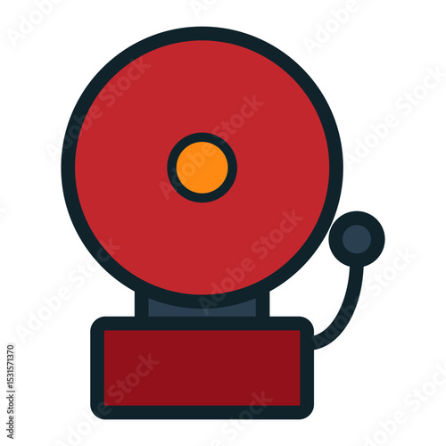 Red vintage alarm bell design