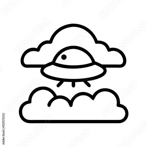 UFO outlined in clouds as a symbol for World UFO Day  