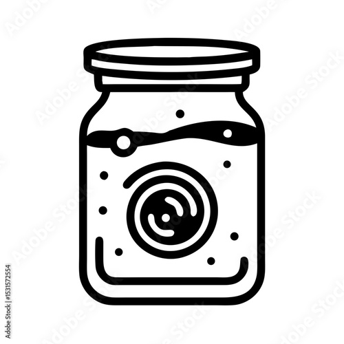 Glass jar containing swirling galaxy illustration for World UFO Day  