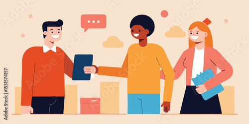 Diverse team collaboration digital tablet teamwork project