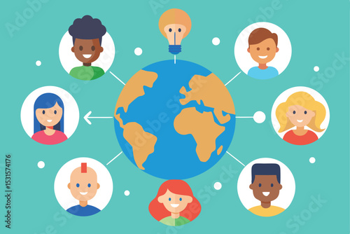 Global collaboration diverse team worldwide teamwork innovation