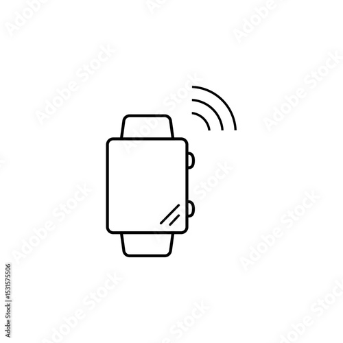 Smartwatch simple icon, Smart home device line icon, Vector