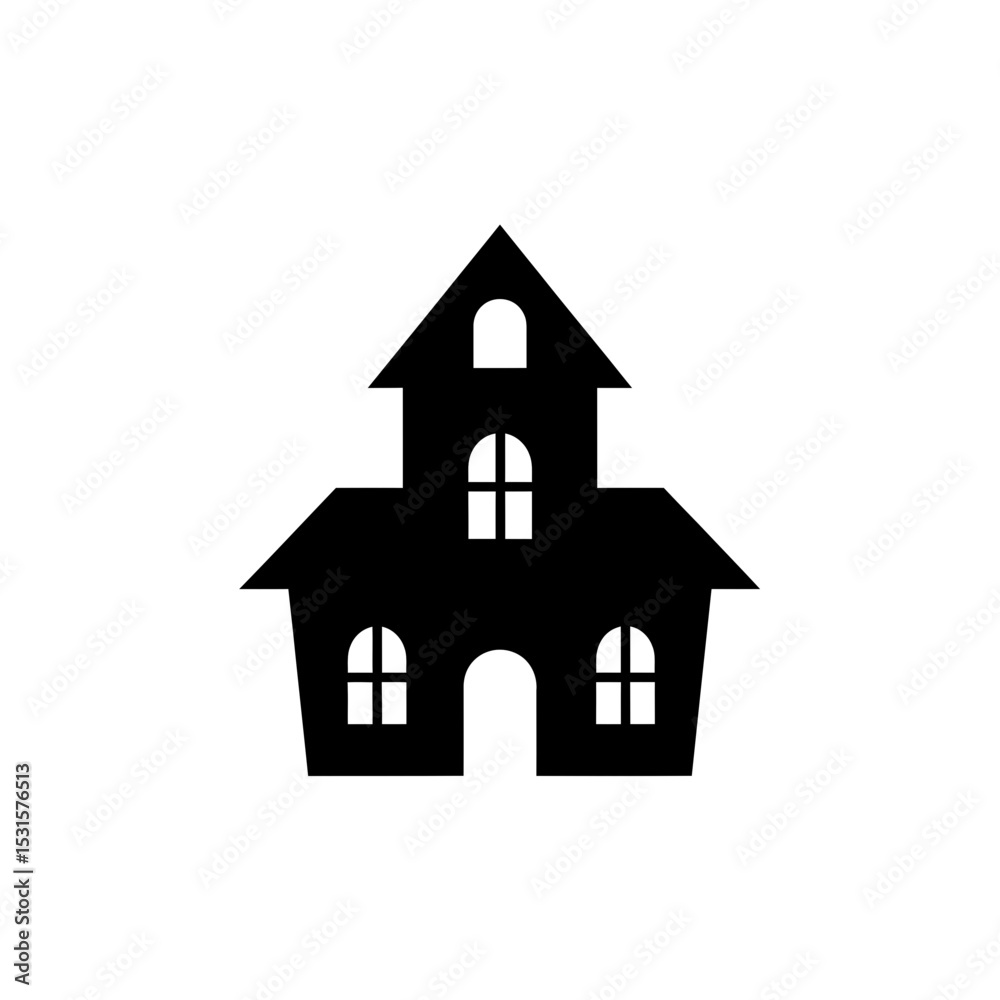 Fototapeta premium Halloween haunted house vector icon design