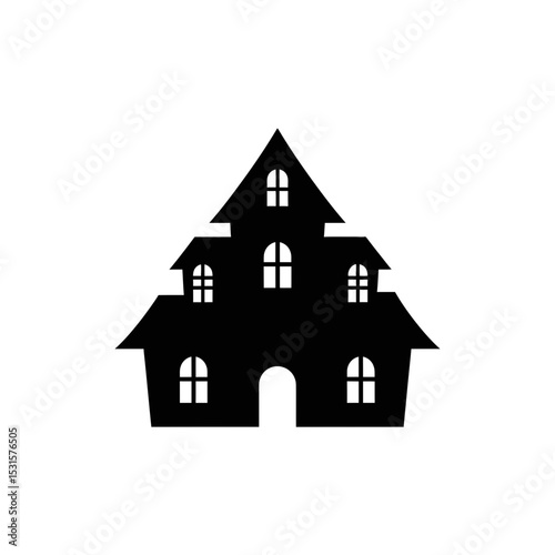 Halloween haunted house vector icon design